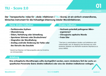 Wund D-A-CH -Taschenkarte TILI - Score 2.0 (laminiert - zur Wischdesinfektion)